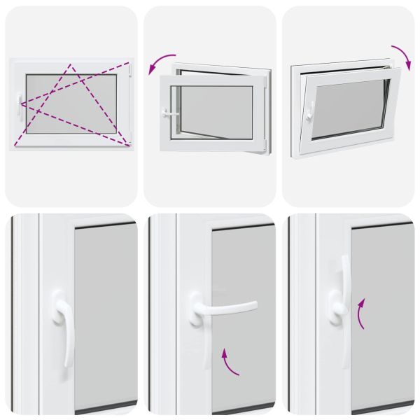 Прозорец за мазе RISOR 80 x 50 cm PVC и стъкло Антрацит