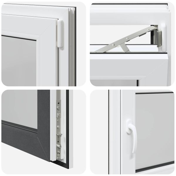 Прозорец за мазе RISOR 80 x 60 cm PVC и стъкло Антрацит