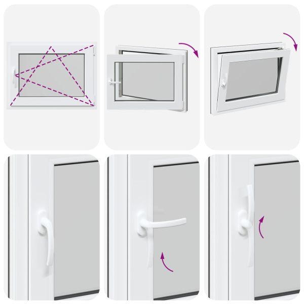 Прозорец за мазе RISOR 80 x 60 cm PVC и стъкло Антрацит