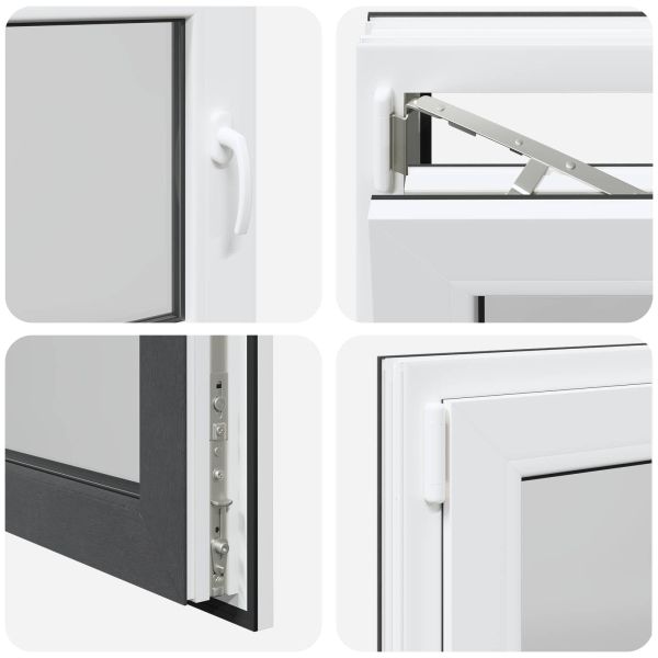 Прозорец за мазе RISOR 80 x 70 cm PVC и стъкло Антрацит