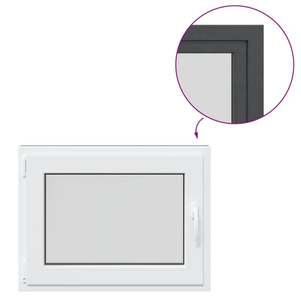 Прозорец за мазе RISOR 80 x 70 cm PVC и стъкло Антрацит