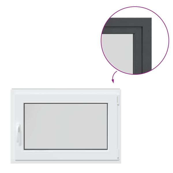 Прозорец за мазе RISOR 80 x 70 cm PVC и стъкло Антрацит