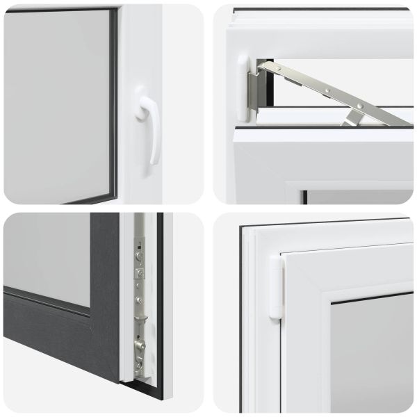 Прозорец за мазе RISOR 90 x 50 cm PVC и стъкло Антрацит