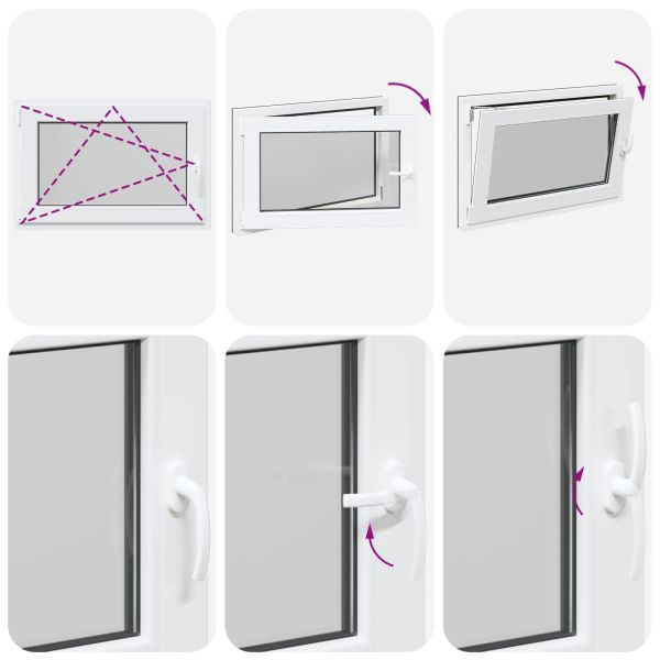 Прозорец за мазе RISOR 90 x 50 cm PVC и стъкло Антрацит