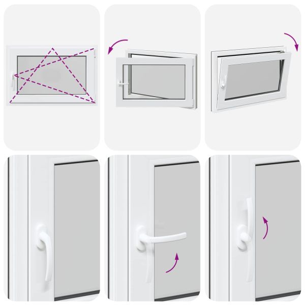 Прозорец за мазе RISOR 90 x 50 cm PVC и стъкло Антрацит