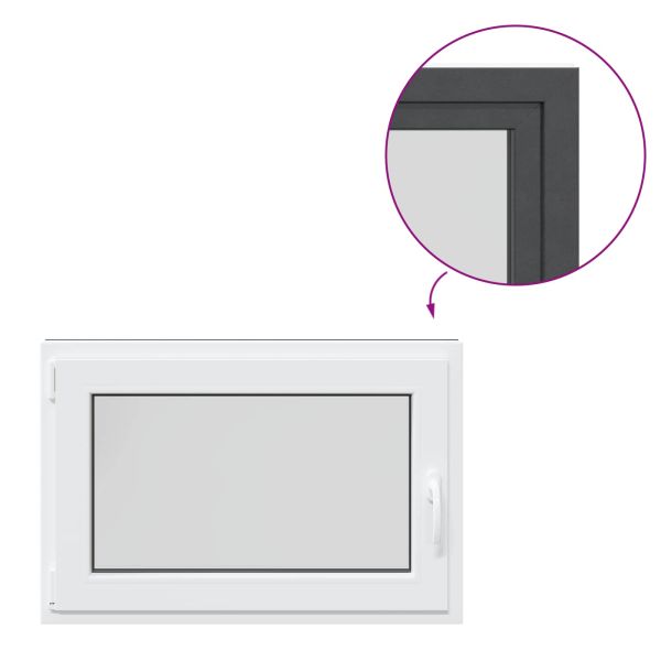 Прозорец за мазе RISOR 90 x 60 cm PVC и стъкло Антрацит