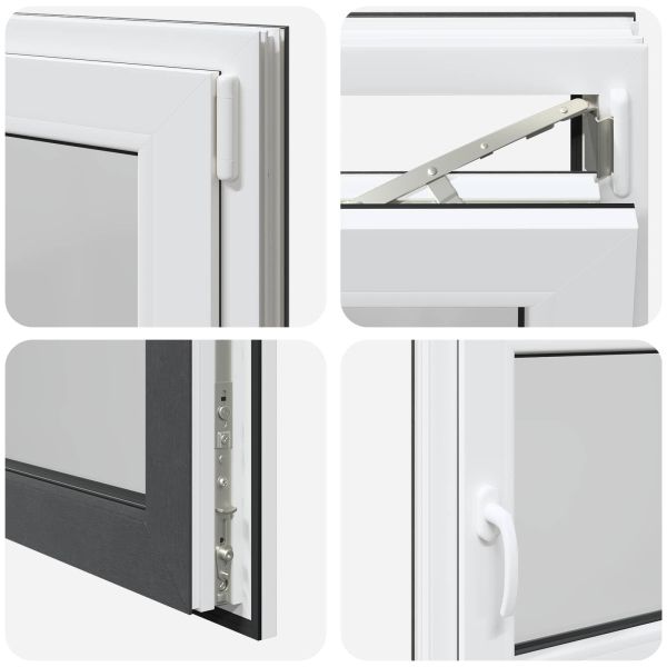 Прозорец за мазе RISOR 90 x 60 cm PVC и стъкло Антрацит