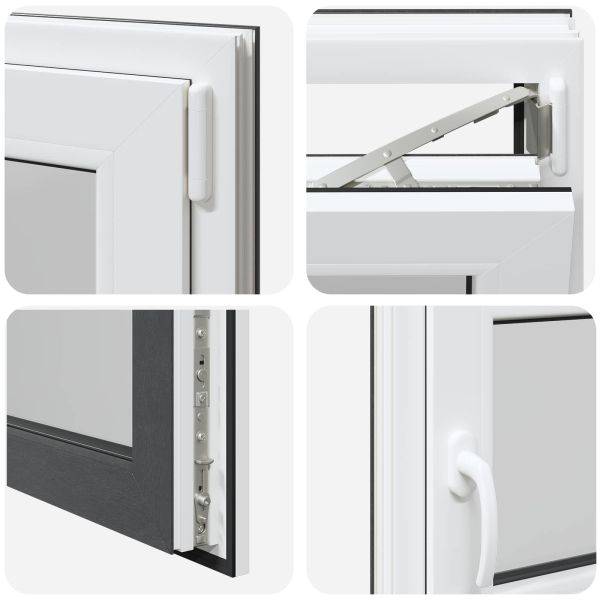 Прозорец за мазе RISOR 100 x 50 cm PVC и стъкло Антрацит