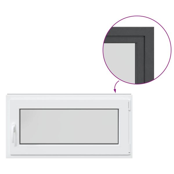 Прозорец за мазе RISOR 100 x 50 cm PVC и стъкло Антрацит