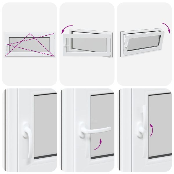 Прозорец за мазе RISOR 100 x 50 cm PVC и стъкло Антрацит