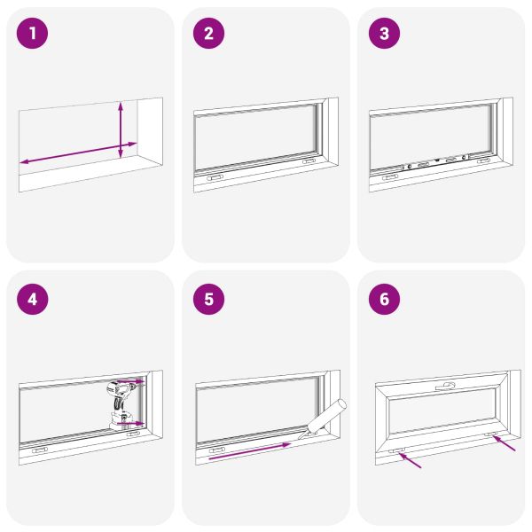Прозорец за мазе RISOR 100 x 50 cm PVC и стъкло Антрацит