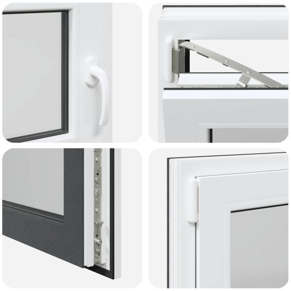 Прозорец за мазе RISOR 100 x 50 cm PVC и стъкло Антрацит