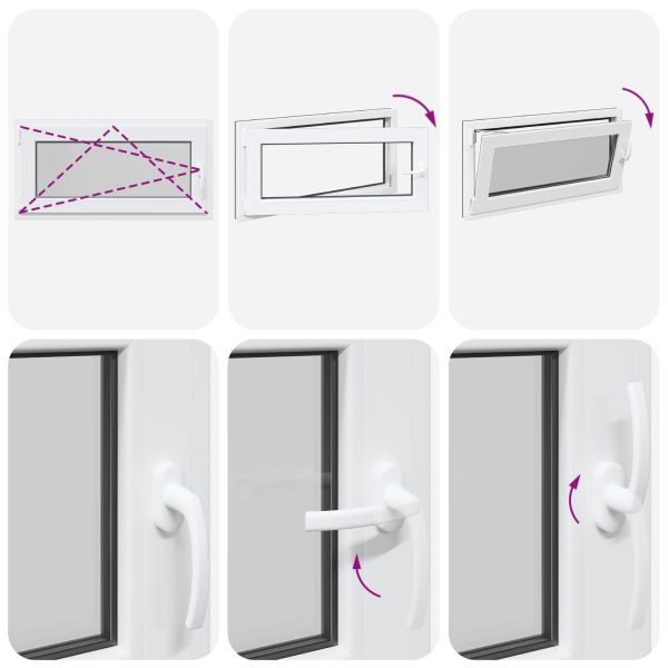 Прозорец за мазе RISOR 100 x 50 cm PVC и стъкло Антрацит