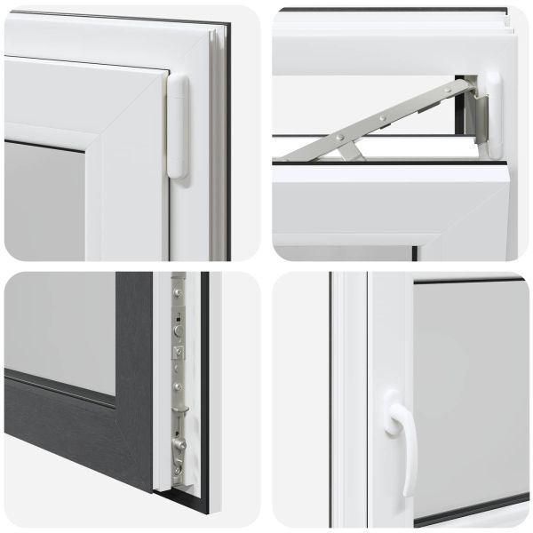 Прозорец за мазе RISOR 100 x 60 cm PVC и стъкло Антрацит