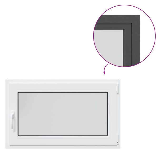 Прозорец за мазе RISOR 100 x 60 cm PVC и стъкло Антрацит