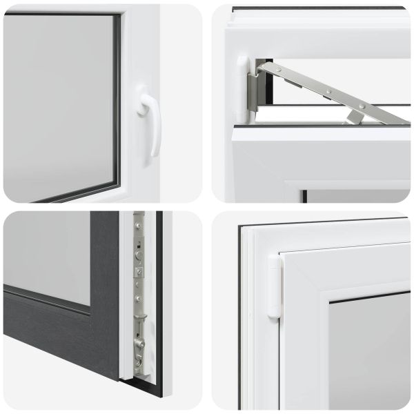 Прозорец за мазе RISOR 100 x 60 cm PVC и стъкло Антрацит