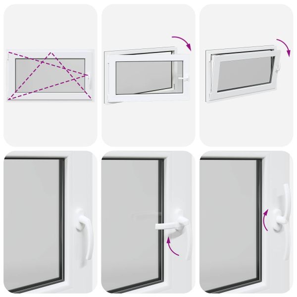 Прозорец за мазе RISOR 100 x 60 cm PVC и стъкло Антрацит