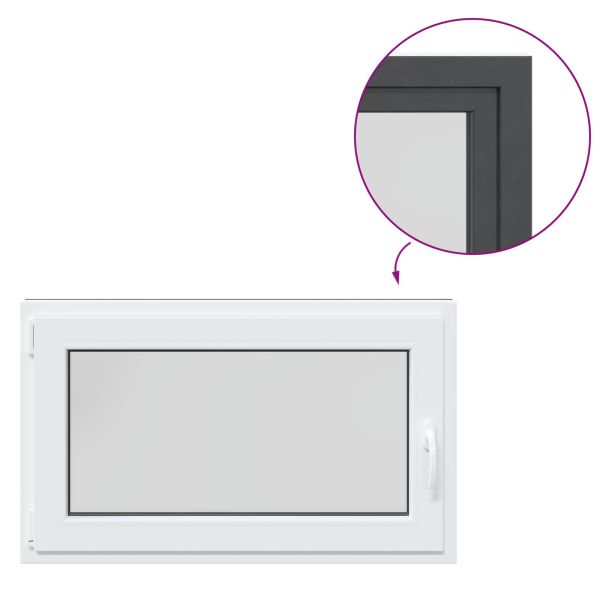 Прозорец за мазе RISOR 100 x 70 cm PVC и стъкло Антрацит