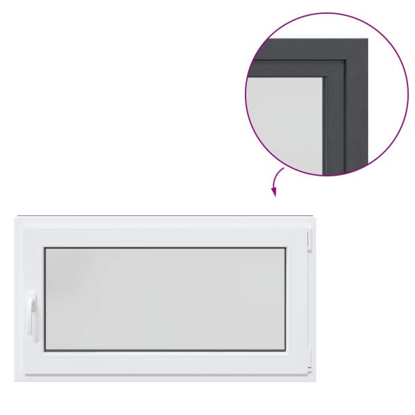 Прозорец за мазе RISOR 110 x 50 cm PVC и стъкло Антрацит