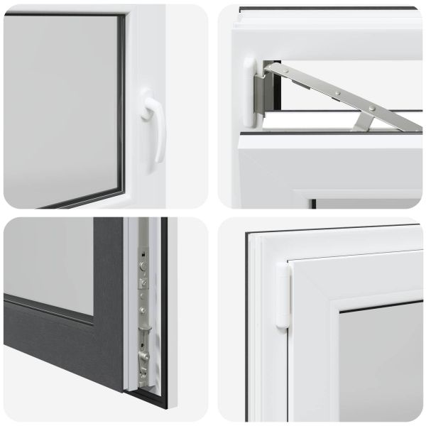 Прозорец за мазе RISOR 110 x 50 cm PVC и стъкло Антрацит