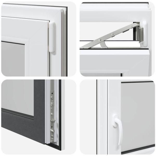 Прозорец за мазе RISOR 110 x 60 cm PVC и стъкло Антрацит