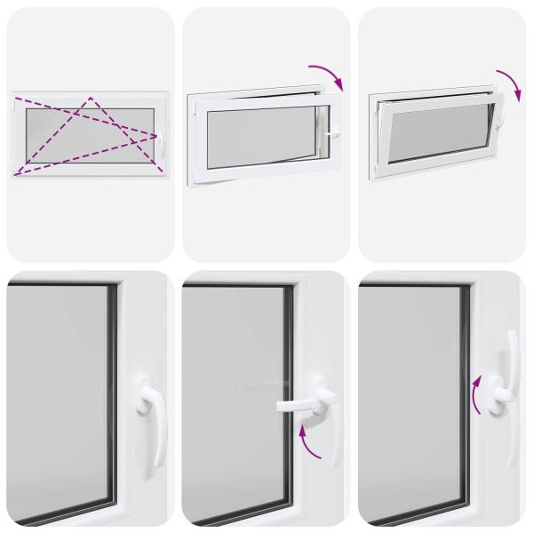 Прозорец за мазе RISOR 110 x 60 cm PVC и стъкло Антрацит