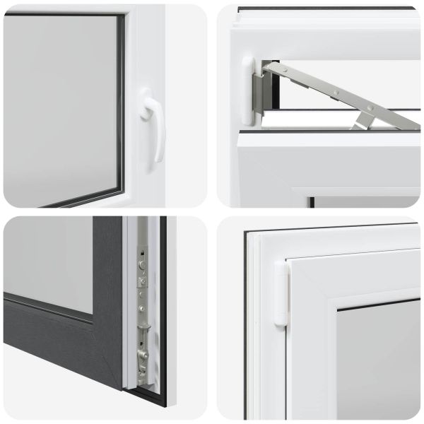 Прозорец за мазе RISOR 120 x 60 cm PVC и стъкло Антрацит