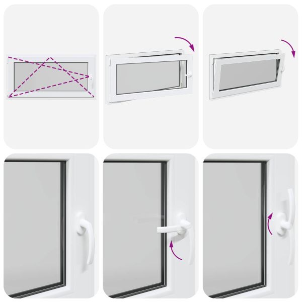 Прозорец за мазе RISOR 120 x 60 cm PVC и стъкло Антрацит