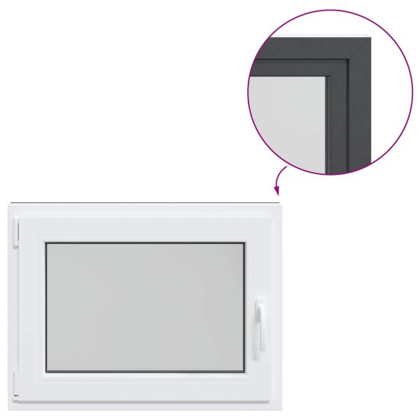 Прозорец за мазе RISOR 80 x 50 cm PVC и стъкло Антрацит