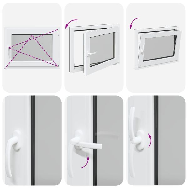 Прозорец за мазе RISOR 80 x 50 cm PVC и стъкло Антрацит