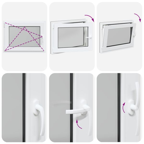 Прозорец за мазе RISOR 80 x 70 cm PVC и стъкло Антрацит