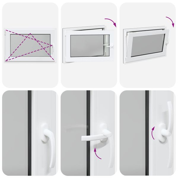 Прозорец за мазе RISOR 90 x 50 cm PVC и стъкло Антрацит