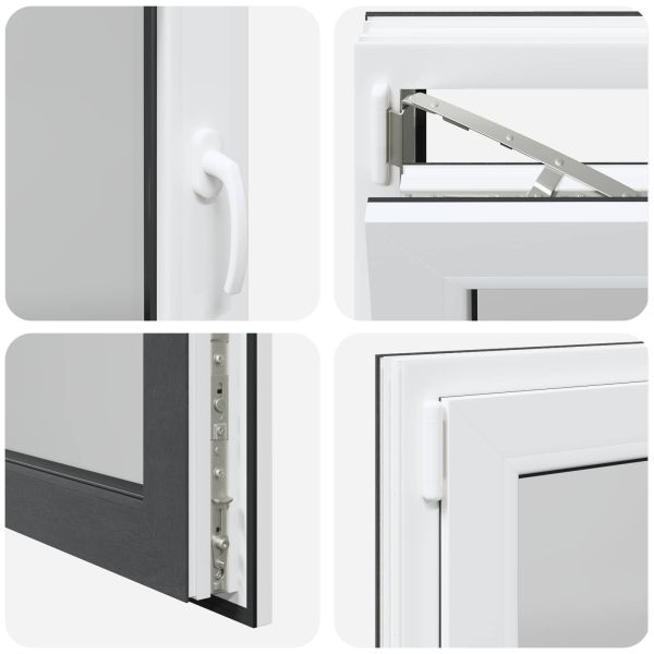 Прозорец за мазе RISOR 90 x 60 cm PVC и стъкло Антрацит