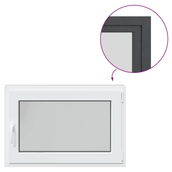 Прозорец за мазе RISOR 90 x 60 cm PVC и стъкло Антрацит