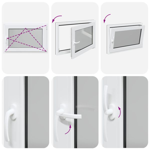 Прозорец за мазе RISOR 90 x 60 cm PVC и стъкло Антрацит