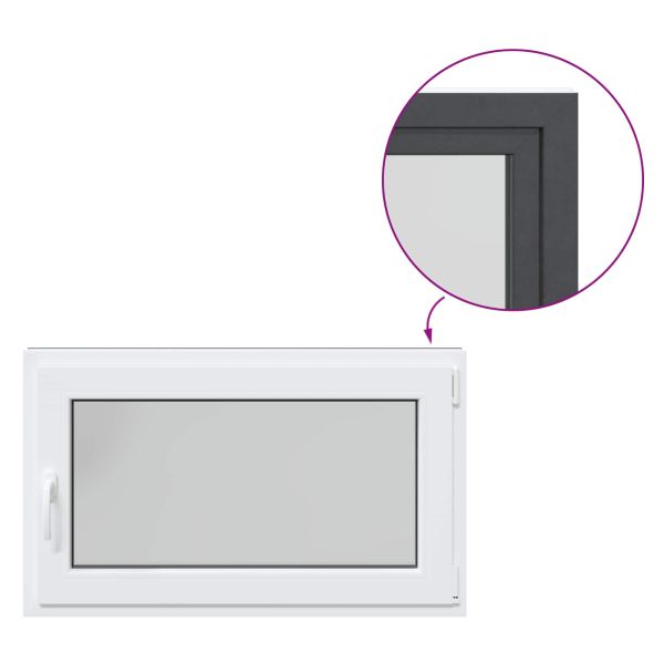 Прозорец за мазе RISOR 100 x 60 cm PVC и стъкло Антрацит