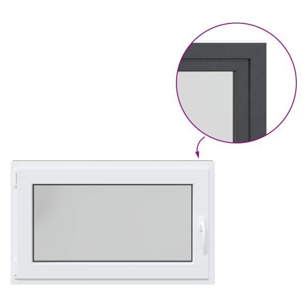 Прозорец за мазе RISOR 100 x 70 cm PVC и стъкло Антрацит