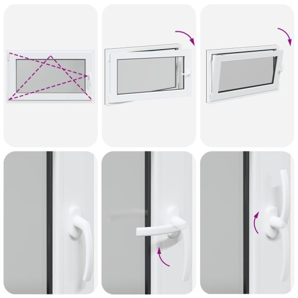 Прозорец за мазе RISOR 100 x 70 cm PVC и стъкло Антрацит