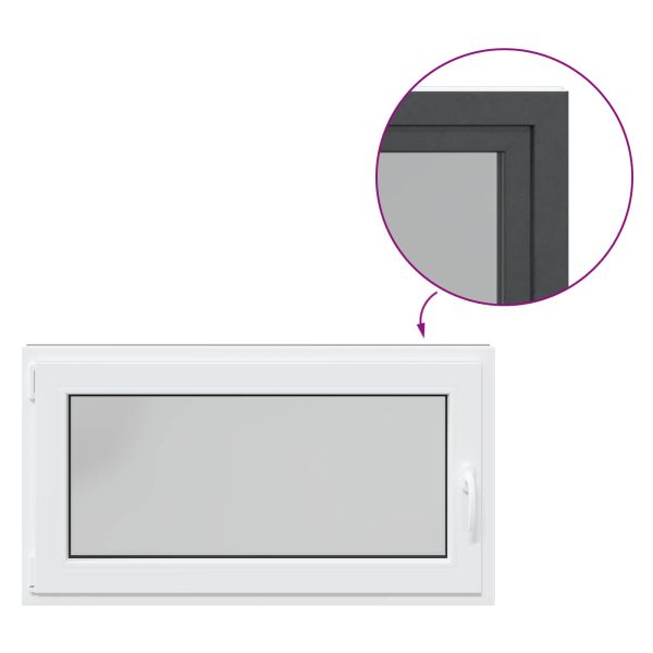 Прозорец за мазе RISOR 110 x 60 cm PVC и стъкло Антрацит