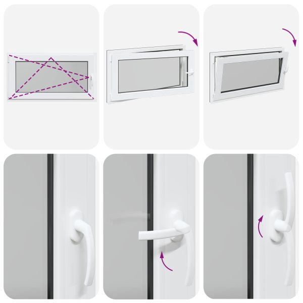 Прозорец за мазе RISOR 110 x 70 cm PVC и стъкло Антрацит