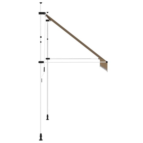 Ръчно прибиращ се сенник, 250 см, жълто-сини ивици