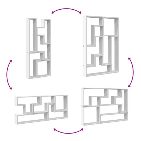 Стенен рафт, бял, 96x12x64 см, инженерно дърво