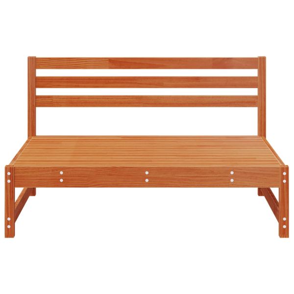 Градинен среден диван Масивна боровина Восъчен Кафяв 120 x 84 x 70 см