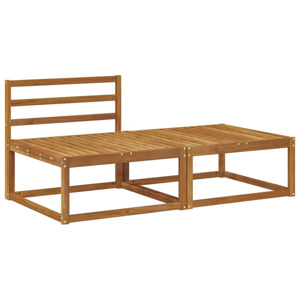 Секционен диван 2 Брой Естествен Солидно акациево дърво