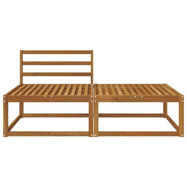 Секционен диван 2 Брой Естествен Солидно акациево дърво