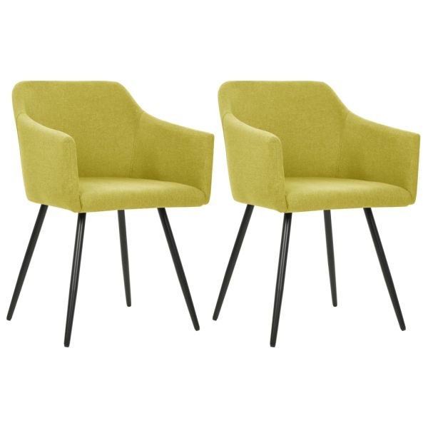 323098 Dining Chairs 2 pcs Green Fabric