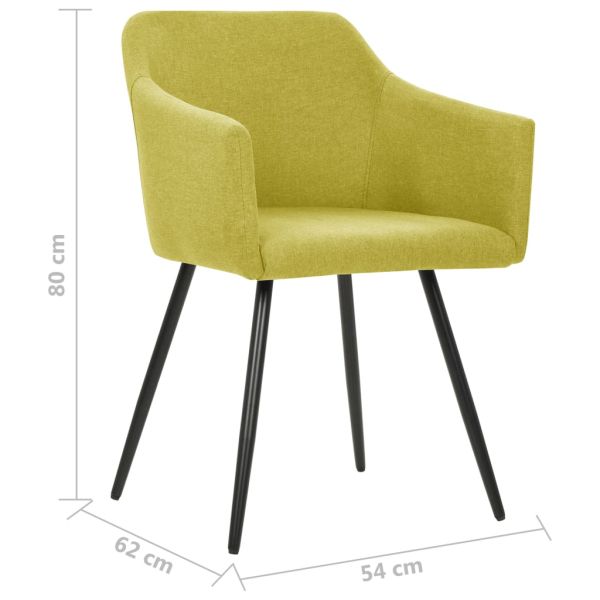 323098 Dining Chairs 2 pcs Green Fabric