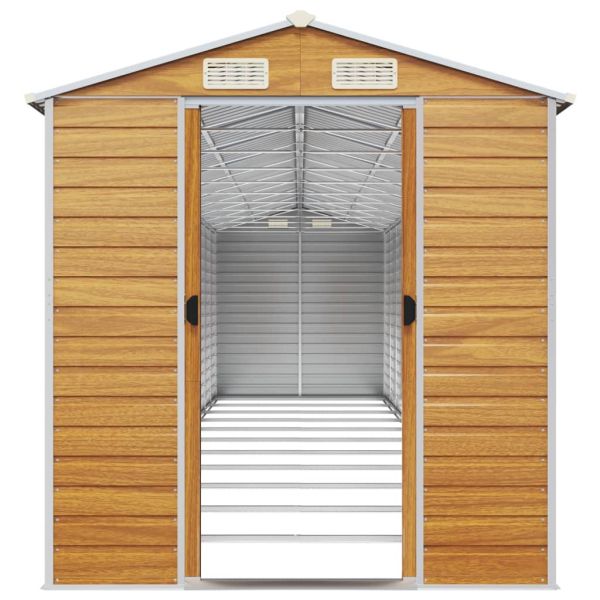 Градински навес светлокафяв 191x980x198 см поцинкована стомана