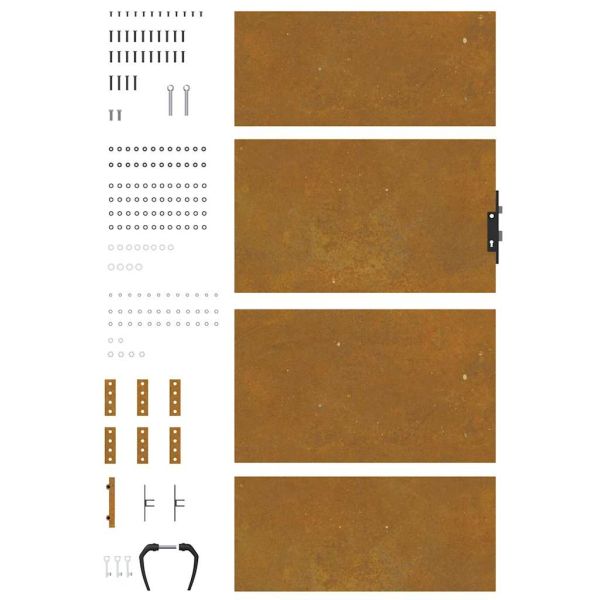 Градинска порта 85x200 см, кортенова стомана