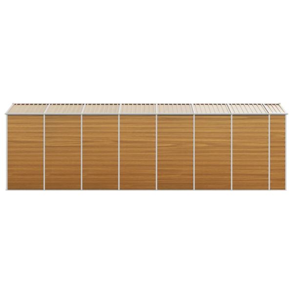 Градински навес светлокафяв 191x640x198 см поцинкована стомана